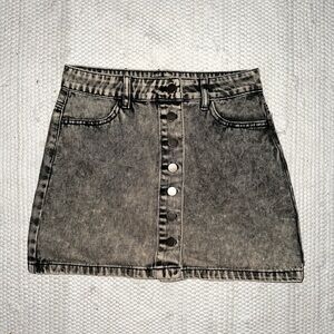 Forever 21 Black Denim Button Skirt